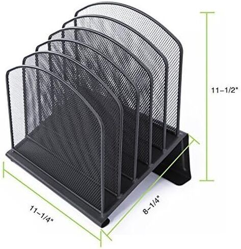 5 أقسام لسطح المكتب، منظم فارز المستندات، منظم مكتب شبكي، 5 أقسام لتنظيم المنزل أو المكتب، ومجلدات المتاجر، والمجلدات، والملفات، والمزيد - أسود in Kuwait