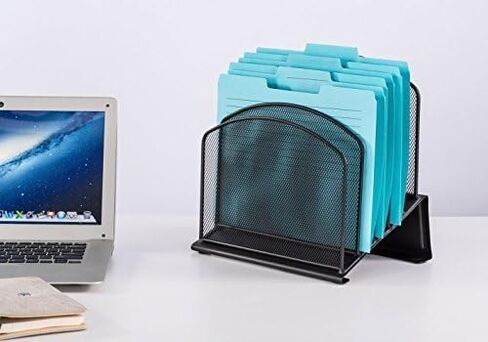 5 أقسام لسطح المكتب، منظم فارز المستندات، منظم مكتب شبكي، 5 أقسام لتنظيم المنزل أو المكتب، ومجلدات المتاجر، والمجلدات، والملفات، والمزيد - أسود in Kuwait