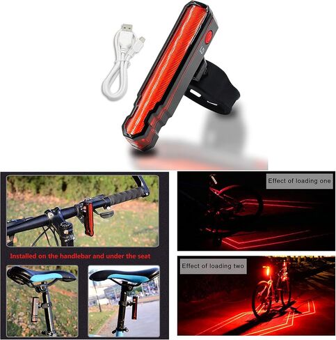 ضوء خلفي للدراجة، أضواء تحذير حمراء مع 15 خيارًا للوضع، قابلة لإعادة الشحن عبر USB، 2 ساعة LD/LED، أضواء الدراجة الجبلية ذات الوضع المزدوج للركوب الليلي in Kuwait