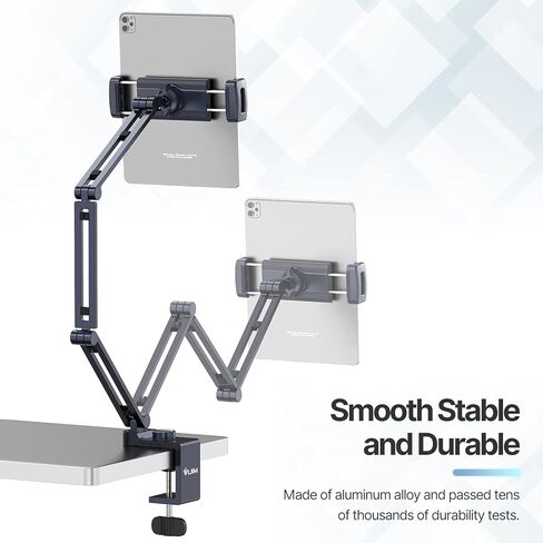 حامل مكتب كمبيوتر لوحي jusmo LS31 iPad، ذراع مرن قابل للتعديل بزاوية ألومنيوم وملحقات مكتب الكمبيوتر اللوحي متوافقة مع iPad Air Mini Pro وiPhone وSurface وGalaxy Tab ومعظم أجهزة الكمبيوتر اللوحية in Kuwait