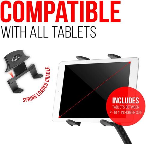 حامل تابلت Tackform للسيارة والشاحنة [ELD Mount] حامل قضيب ألومنيوم صناعي مقاس 22 بوصة لسيارات الأجرة والشاحنات والمركبات وشبه وما إلى ذلك. متوافق مع iPad وGalaxy وSurface والمزيد. in Saudi Arabia