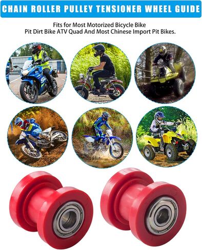 دليل عجلة شد بكرة سلسلة 8 مم و10 مم لكل دراجة نارية صغيرة Atv 125cc 140cc 160cc SSR XR125 CRF50 KLX110 Pitster Pit Dirt Bike Parts (أسود)... in Kuwait