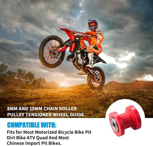دليل عجلة شد بكرة سلسلة 8 مم و10 مم لكل دراجة نارية صغيرة Atv 125cc 140cc 160cc SSR XR125 CRF50 KLX110 Pitster Pit Dirt Bike Parts (أسود)... in Kuwait