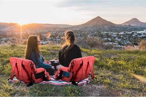 Stadium Seats for Bleachers with Back Support and Thick Padded Cushion,24" Extra Wide Portable Reclining Folding Chair with Optional Arms, 4 Pockets and Shoulder Straps,Big Size,Burgundy in Kuwait