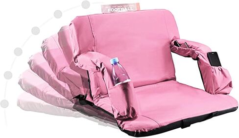 Stadium Seats for Bleachers with Back Support and Thick Padded Cushion,24" Extra Wide Portable Reclining Folding Chair with Optional Arms, 4 Pockets and Shoulder Straps,Big Size,Burgundy in Kuwait