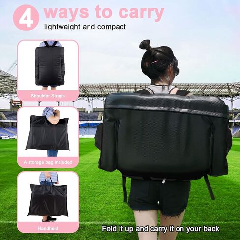 Stadium Seats for Bleachers with Back Support and Thick Padded Cushion,24" Extra Wide Portable Reclining Folding Chair with Optional Arms, 4 Pockets and Shoulder Straps,Big Size,Burgundy in Kuwait