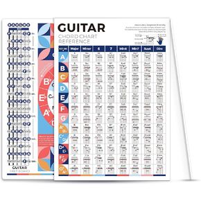 Guitar Chord Chart for Beginner Adult or Kid, 8'' x 11'' Pocket Guitar Chords Cheatsheets of Acoustic Electric Guitar, Great Guitar Chords Reference Poster to Improve Guitar Technique & Music Theory