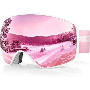 Ski Goggles Pro for Men Women, Magnetic Ski Goggles With Detachable Anti Fog Lens 100% UV Protection OTG Ski Goggles