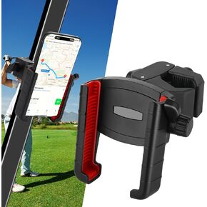 Golf Cart Phone Mount Holder, [Big Phones & Thick Cases Friendly] Compatible with iPhone/Galaxy/Google Pixel All Smartphones, 360° Rotation, Golf Cart Accessories Compatible with EZGO/Club Car/Yamaha