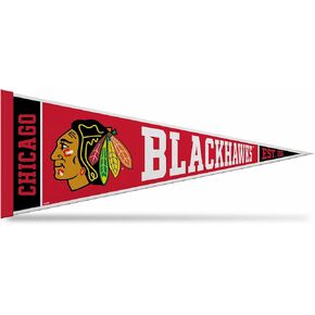 Rico Industries NHL Hockey Chicago Blackhawks Rally 12" x 30" Felt Wall Décor Pennant - Great for Home/Bed Room/Man Cave Décor
