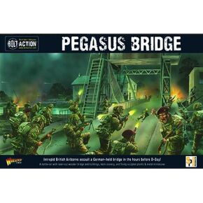 Warlord Bolt Action Pegasus Bridge 1:56 Tabletop Miniatures - Plastic Paintable Miniature WWII Soldiers Set, Unpainted Table Top 28mm Military Minifigures for Adults - Gaming Figurines Pack