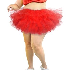 Shihanee 5 Layers Plus Size Tutu Skirt Women Adult Classic Elastic Carnival Tutu Tulle Skirt Short Lady 80's Dance