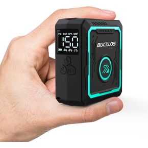 BUCKLOS Mini Bike Pump Electric Tire Pumps Tiny Portable Max 150PSI Bikes Tire Inflator Rechargeable Auto Stop with Digital Pressure Gauge, Presta and Schrader Valve, for Road Mountain Bike, E-Bike