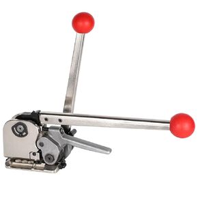 UpJiaFlarish Steel Strapping Machine & Banding Tool, Tensioner & Crimper & Cutter Sealless Combination Strap Band Set for Heavy-Duty & No Buckle Metal Packaging Width 1/2-3/4 inch