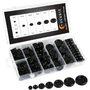 ECUDIS 170Pcs Rubber Grommet Firewall Hole Plug Set Electrical Wire Gasket Assortment, Set of 7 Different Metric Sizes for Car, Pump (Set of 1)