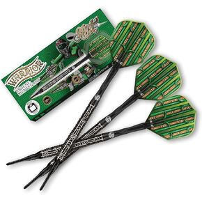 Shot Darts Soft Tip, Warrior Rutene (18g/20g) 90% Tungsten, Front Balanced with Secure grip, Hand Drawn Design, Handcrafted Professional Dart Set and Flights Made in New Zealand, Plastic Tip Bar Darts