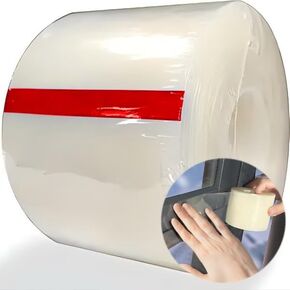 Window Insulation for Winter Transparent Window Weather Sealing Tape 3 Inch x 164 ft Clear Window Draft Isolation Sealing Film Tape for Doors, Windows and Shower Glass Gaps Windproof，No Residue