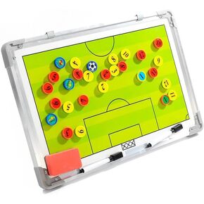 Football Soccer Coaching Board Coach Tactic Strategy Board Match Plan & Training Aid Whiteboard Clipboard Coach Equipment (W Style)