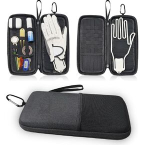 Golf Glove Holder Case, Golf Bag Organizer Hard Protective Case with Pocket & Slots Store Golf Accessories and Personal Items Multifunctional Storage Golf Bag Gift for Men Women Golfers