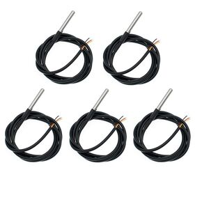 5pcs DS18B20 Temperature Sensor Temperature Probe Stainless Steel Package Waterproof 1M