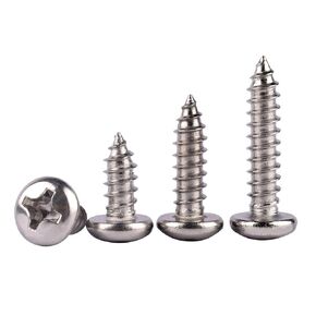 150 PCS #8 X 1/2 " #8 X 3/4" #8 X 1 Wood Screw 304 Stains Steel Feelips Drilling Sheet Metal Tek Selfing Tapping (Pan Head Silver ، #8 Kit)