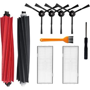 Accessories Kit Replacement for Roborock S8 Pro Ultra / S8+ / S8 Robot Vacuum Cleaners Parts, 2 Main Brush, 2 Filter, 4 Side Brush, 1 Cleaning Brush