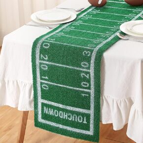Football Table Runner Artificial Grass Football Decoration 16 x 59 Inch Grass Football Touchdown Game Days Table Centerpieces Decor for Football Party Favors Kitchen Dining Home
