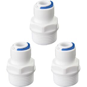 3/4 "external thread straight through to 3/8" PE pipe outer diameter push in quick connection, reverse osmosis water filtration hose double joint, pre purifier, water purifier plastic adapter