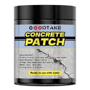 GOODTAKE Concrete Crack Filler, Concrete Patch Gray Crack Filler & Floor Crack Resistant Patch Repair, for Outdoor/Indoor, Cement Crack Filler (Grey, 2 Pounds)