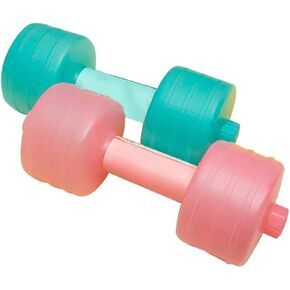 Random Water Filled Dumbbell, Adjustable Watered Dumbbells Hand Weight Fitness Equipment For Women Premium Plastic For Sports Exercise Weightlifting (pink greem randomly, 1pcs not a pair)