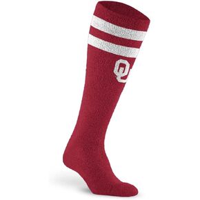 For Bare Feet NCAA OKLAHOMA SOONERS Cozy Feather Compression Varsity Stripe Team Color Large/Extra Large