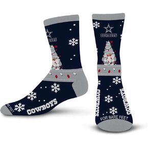 FBF - NFL Sweater Gnome Adult Unisex Crew Holiday Christmas Socks Game Day Apparel - Dallas Cowboys