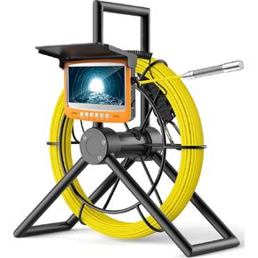 Sewer Camera with 5-Level Zoom, 4.3’’ Screen 17mm Camera Diameter 1000TVL Plumbing Snake Camera, DVR Recording, Adjustable LED Lighting, IP68 Waterproof Drain Cam and Pipe Inspections