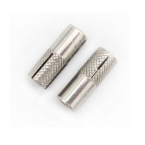 25pcs Drop in Anchors, (1/4''-20) Knurled Drop-in-Anchor for Solid Concrete, Internal Forced Expansion Screw Bolts, 304 Stainless Steel(Silver)
