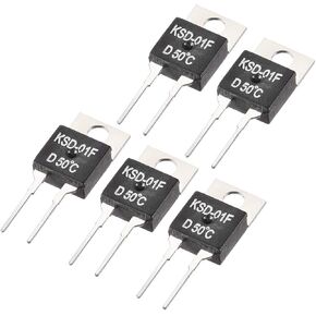 uxcell Normally Close Temperature Switch, KSD-01F Thermal Switch Thermostat Temperature Controller 50℃ N.C 5pcs