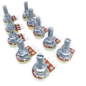 10pcs 10K ohm Linear Taper Rotary Potentiometer Panel Pot B10K 20mm
