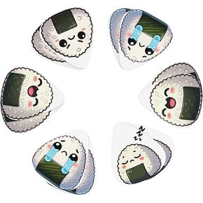 12 Pack Guitar Picks White Sushi Rice Balls Plectrums,0.46 0.71 0.96mm Includes Thin Medium Heavy Thickness For Bass Electric Acoustic Guitars Ukulele