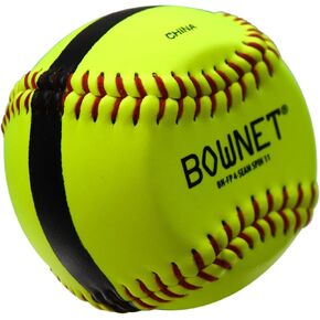 Bownet Flat Seam Softball Spinner Slowpitch Fastpitch Training Aid, Genuine Leather - Pitcher Training and Practice Softball Balls - Slow Pitch and Fastpitch Training Aid