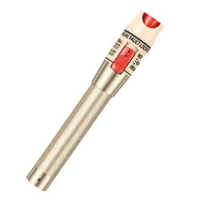 Visual Fault Locator, 50KM 50mW Fiber Optic Cable Tester Meter VFL Red Light Pen Light Source Testers (Ｇolden)