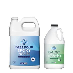 Deep Pour Epoxy Resin: 1.5 Gal - 2:1 Ratio - Low Odor Crystal Clear Resin, UV Resistant, Food Safe, Perfect for River Tables & Castings - Made in The USA