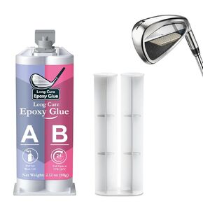Long Cure Golf Club Epoxy 2.11oz, Quick Cure Transparent Durable Golf Epoxy, Golf Shaft Epoxy Used to Repair All Golf Clubs, Golf Heads, Drivers, Putters and Irons