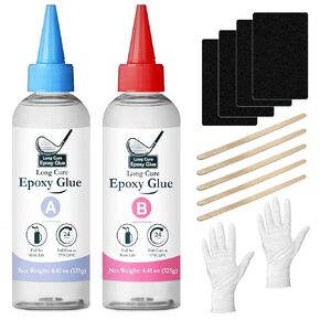 Long Cure Golf Club Epoxy 8.8oz, Quick Cure Transparent Durable Golf Epoxy, Golf Shaft Epoxy Used to Repair All Golf Clubs, Golf Heads, Drivers, Putters and Irons