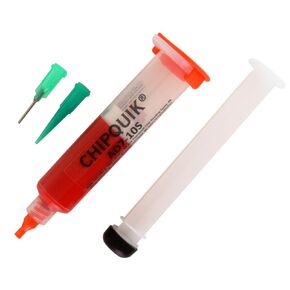 CHIP QUIK AD7-10S Thermoset Chip Bonding Epoxy (Red) 10g/10cc Syringe (Thermal (Heat) Cure Adhesive/Glue)