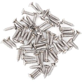 Banworks Electric Guitar Bass Back Plate Screws Set 3mm (1/8") Phillips Oval Head Pick Guards Scratch Plate Mounting Screws Pack of 50 JT/LSD-01 Chrome