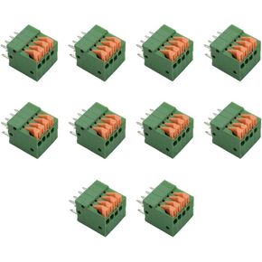 KF141V 8P(2 x 4Pin) 2.54mm Pitch Spring Type PCB Terminal Blocks Connector Green - (10 Pcs)
