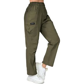 Women Cargo Pants High Waisted Wide Leg Y2K Baggy Parachute Hiking Pants Waterproof Quick Dry Trendy with 5 Pockets