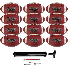 Biggz (Pack of 12 Premium Rubber Official Size Footballs