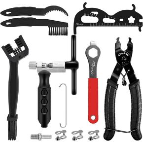 Ryaco 12PCS Bike Chain Tool Sets (2025News) 3PCS Bicycle Cleaning Brush, Bicycle Link Plier, Chain Cutter Checker, Bike Missing Links, Wrench Kits Suit for 6-12 Speed Chain, Road Mountain Sports Bike