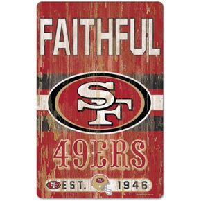 Wincraft NFL San Francisco 49ers 11x17 Wood Sign, Team Color, One Size