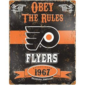 Party Animal NHL Embossed Metal Vintage Philadelphia Flyers Sign